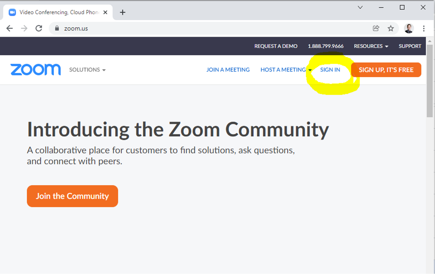 Zoom screenshot "Introducing the Zoom Community"