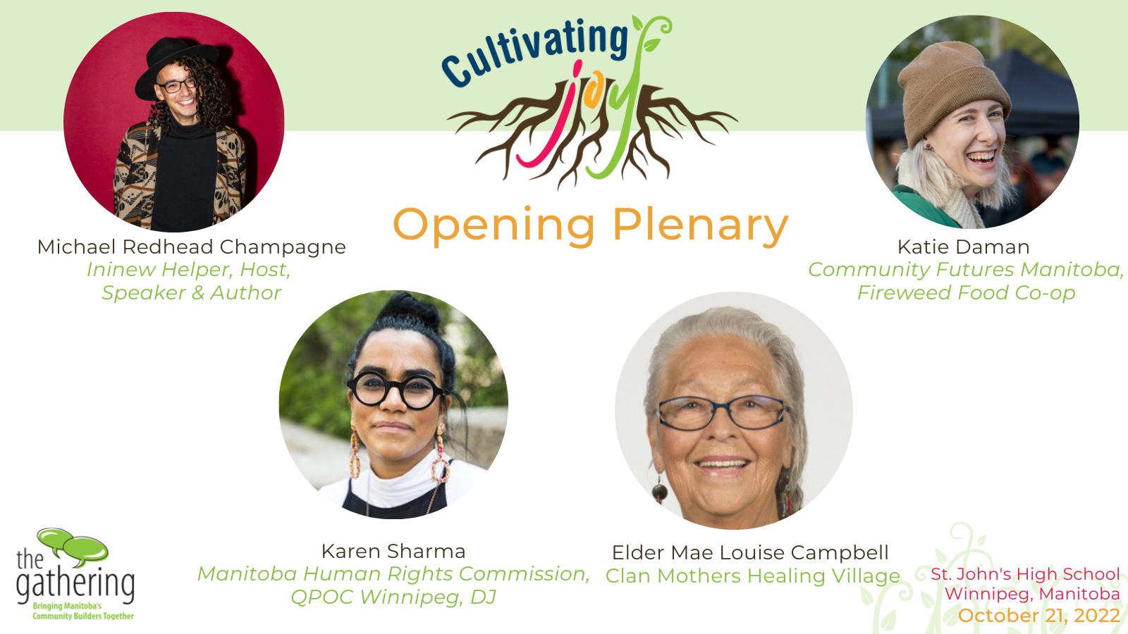 2022 Gathering - Cultivating Joy - Opening Speakers